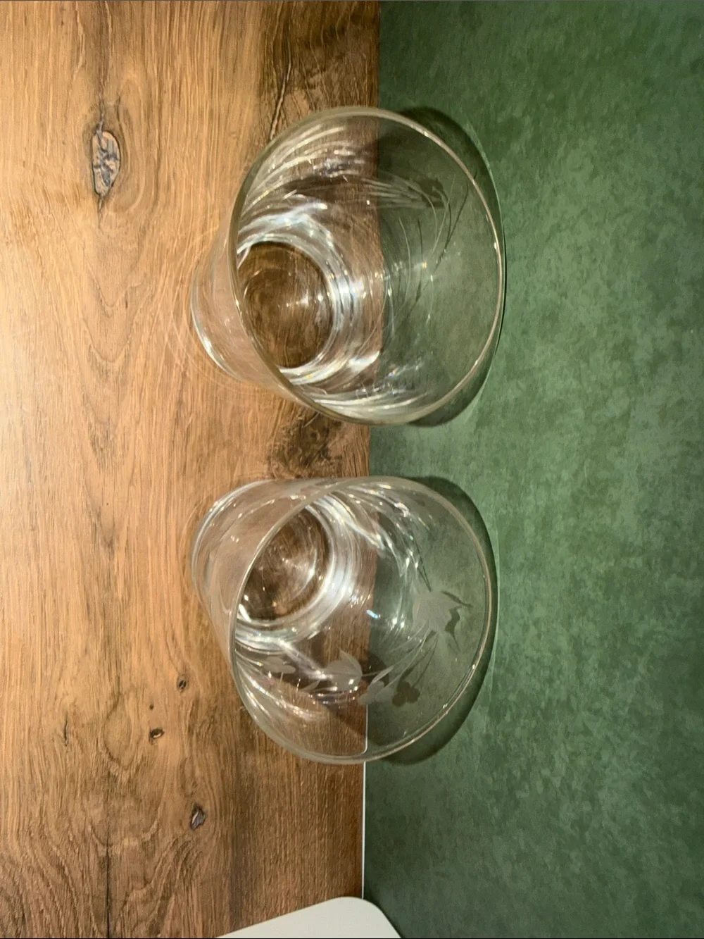 Clear Glass Tumbler Set - Etched Design, Clear